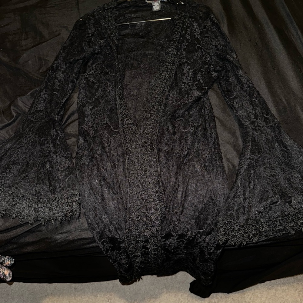 Black swimsuit cover